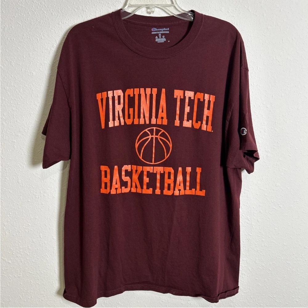 Virginia Tech Hokies Basketball Champion Shirt Men’s XL Maroon NCAA 100% Cotton